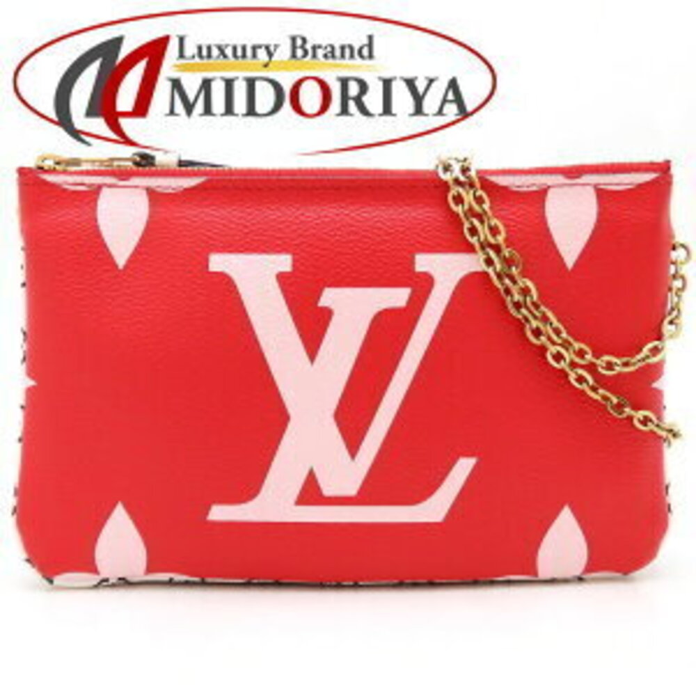 LOUIS VUITTON Monogram Giant Pochette Double Zip Shoulder Bag Rouge